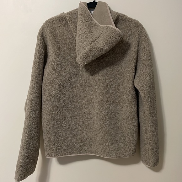 Ardene - Sherpa Zip-Up Hoodie - Taupe - Small - Picture 3 of 6